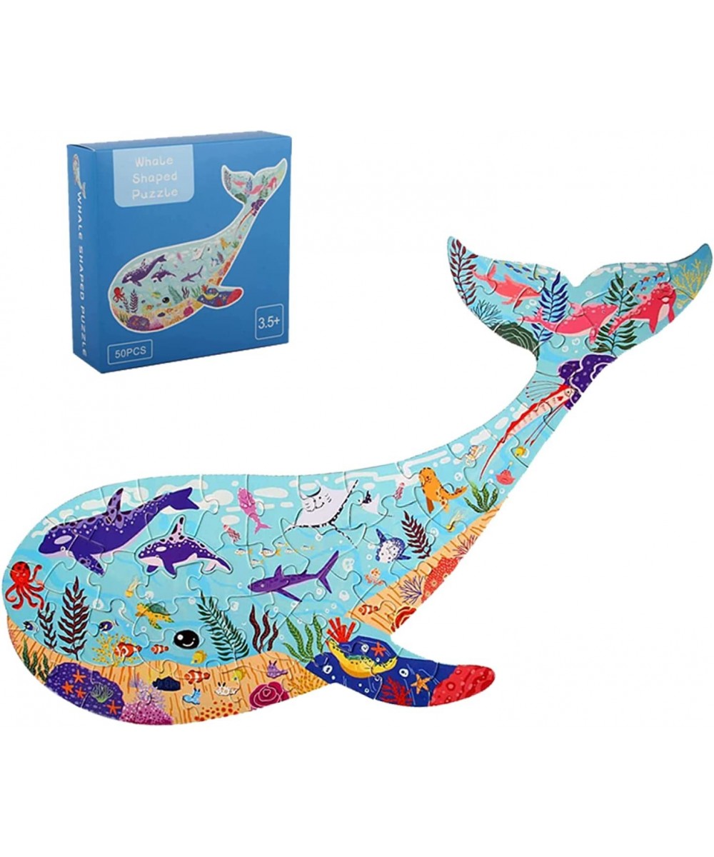 Kids Puzzles for Ages 4-8 8-10 50 Pieces Whale Jigsaw Puzzles for Childrens Kids Learning Educational Toys Puzzles Games for ...