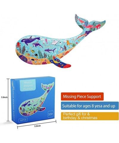 Kids Puzzles for Ages 4-8 8-10 50 Pieces Whale Jigsaw Puzzles for Childrens Kids Learning Educational Toys Puzzles Games for ...