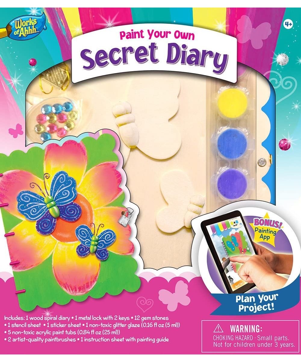 Works of Ahhh… Craft Set - Mermaid Secret Diary Classic Wood Paint Kit - Comes $28.03 Kids' Drawing & Writing Boards