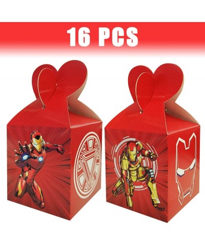 16Pcs Iron Hero Birthday Party Gift Boxes Kids Party Favors Treat Box Candy Box for Iron Hero Themed Birthday Party Decoratio...