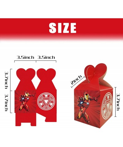 16Pcs Iron Hero Birthday Party Gift Boxes Kids Party Favors Treat Box Candy Box for Iron Hero Themed Birthday Party Decoratio...