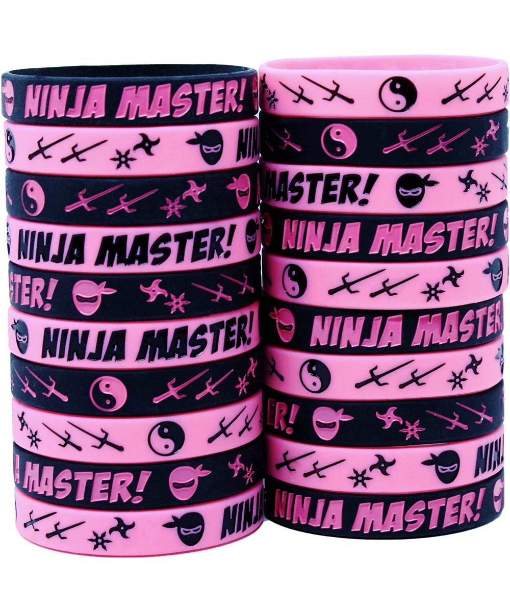 Pink Ninja Master Silicone Wristbands - Black & Pink Ninja Party Favors - Perfect for Ninja Warrior Birthday Party Theme! $20...