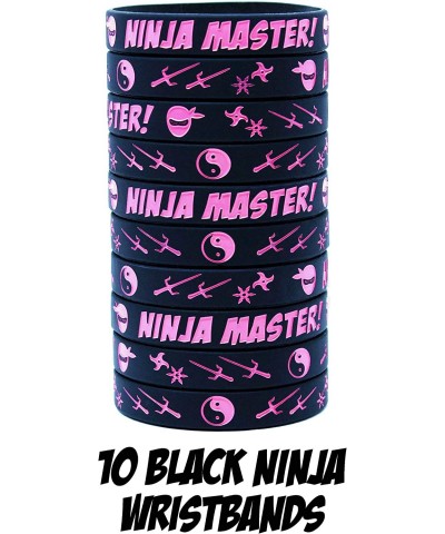 Pink Ninja Master Silicone Wristbands - Black & Pink Ninja Party Favors - Perfect for Ninja Warrior Birthday Party Theme! $20...