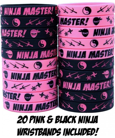 Pink Ninja Master Silicone Wristbands - Black & Pink Ninja Party Favors - Perfect for Ninja Warrior Birthday Party Theme! $20...