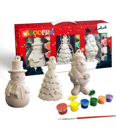 Paint Your Own Figurines Decorate Ready to Paint Set Plaster Craft Kit for Kids (Christmas Tree Santa Claus and Snowman) $44....