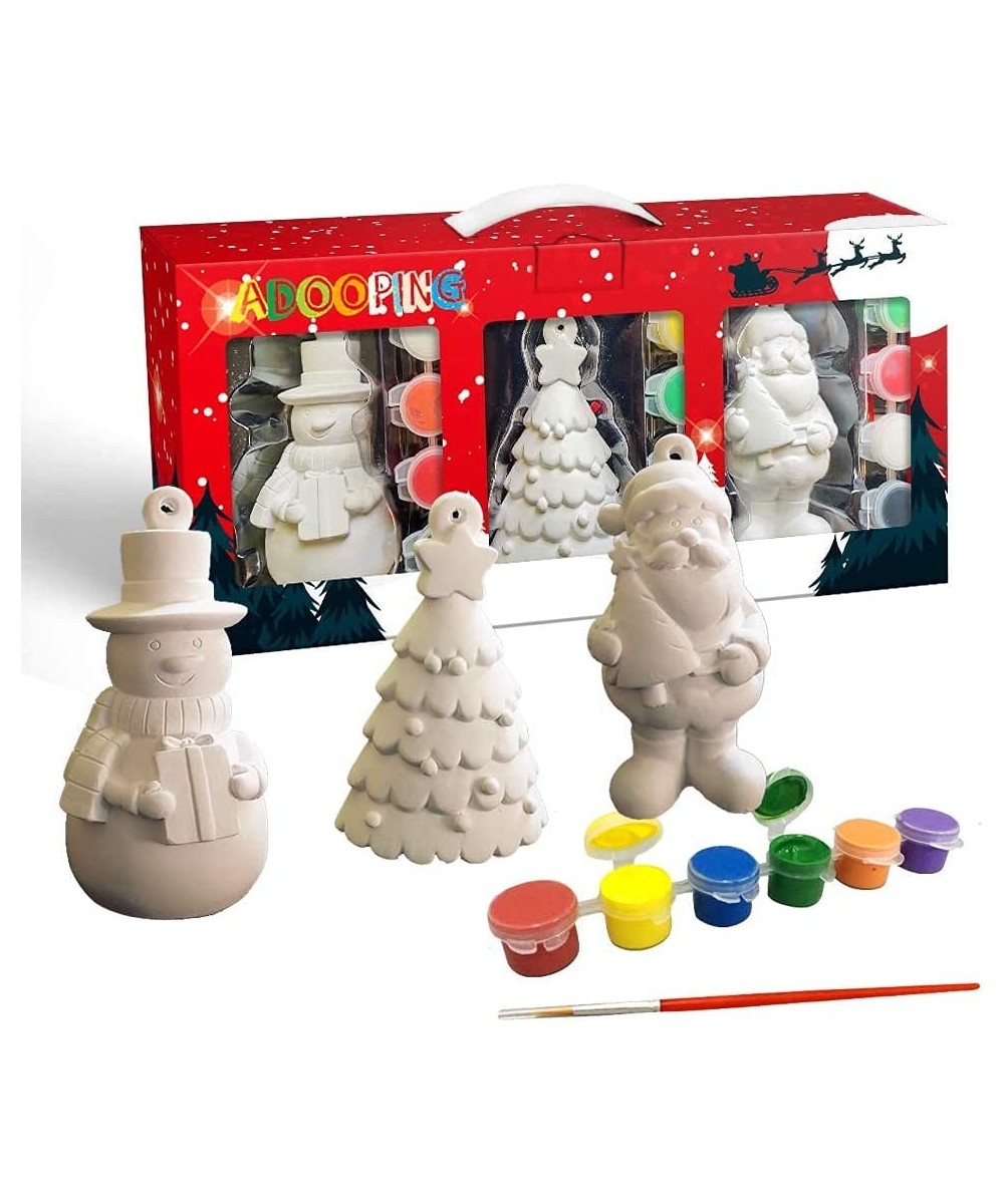 Paint Your Own Figurines Decorate Ready to Paint Set Plaster Craft Kit for Kids (Christmas Tree Santa Claus and Snowman) $44....