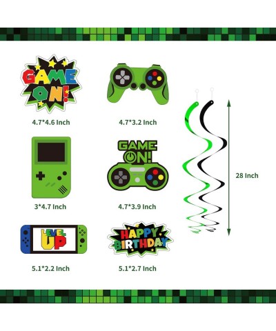 Green Video Game Party Supplies - 201Pcs Gamer Gaming Party Decoration For Boys Birthday Party - Table Cover Plates Cups Napk...