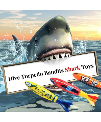 4 Piece Dive Torpedo Bandits Pool Toys Underwater Diving Torpedo Bandits Water Games Training Gift Set for Boys Girls Ages 5 ...