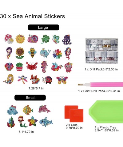 5D DIY Diamond Art Painting Stickers Kits for Kids Sea Animal Crystal Painting Stickers Painting by Number Kit Rhinestone Gem...