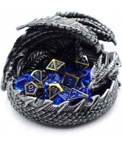 Sleeping Dragon Dice Tray with Metal DND Die Set and Crystals (Blue) $93.53 Game Accessories