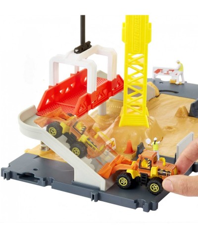 Action Drivers Construction Playset Moving Crane Car-Activated Features Includes 1 Toy Bulldozer for Kids 3 Years Old & Older...