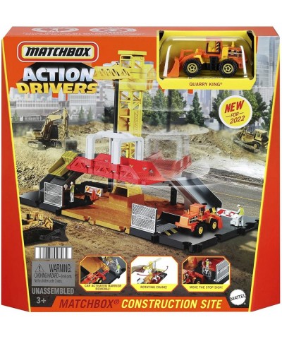 Action Drivers Construction Playset Moving Crane Car-Activated Features Includes 1 Toy Bulldozer for Kids 3 Years Old & Older...