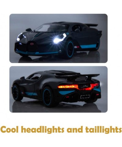 Bugatti Divo Diecast Metal Model Cars for Boy Toys Age 3-12 Pull Back Vehicles with Music Doors and Hood Can Be Opened(Black)...