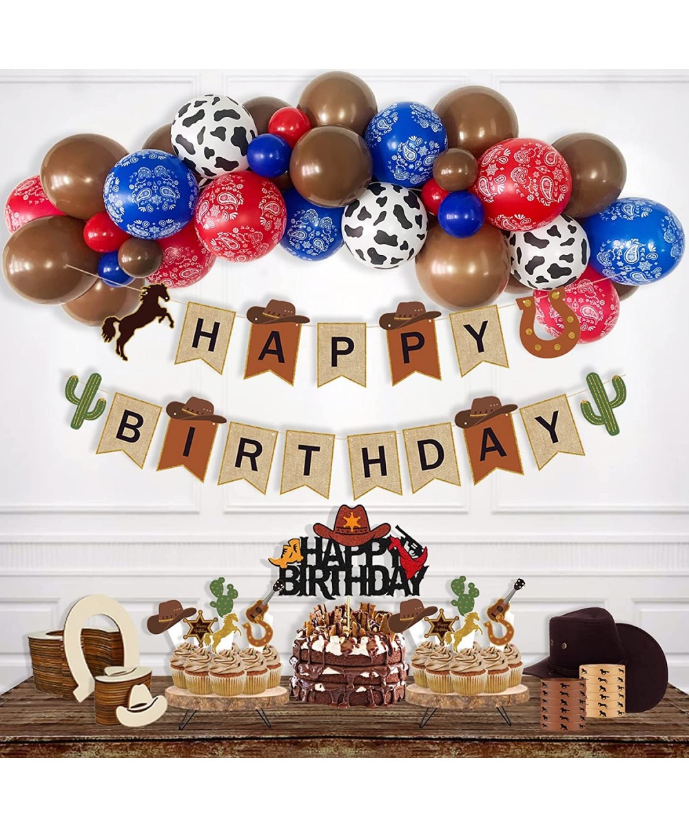 Cowboy Birthday Party Decorations Western Theme Birthday Decoration Cowboy Birthday Banner Cake Cupcake Toppers Balloons West...