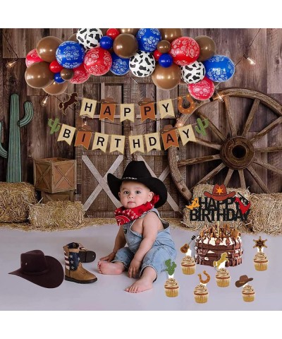 Cowboy Birthday Party Decorations Western Theme Birthday Decoration Cowboy Birthday Banner Cake Cupcake Toppers Balloons West...