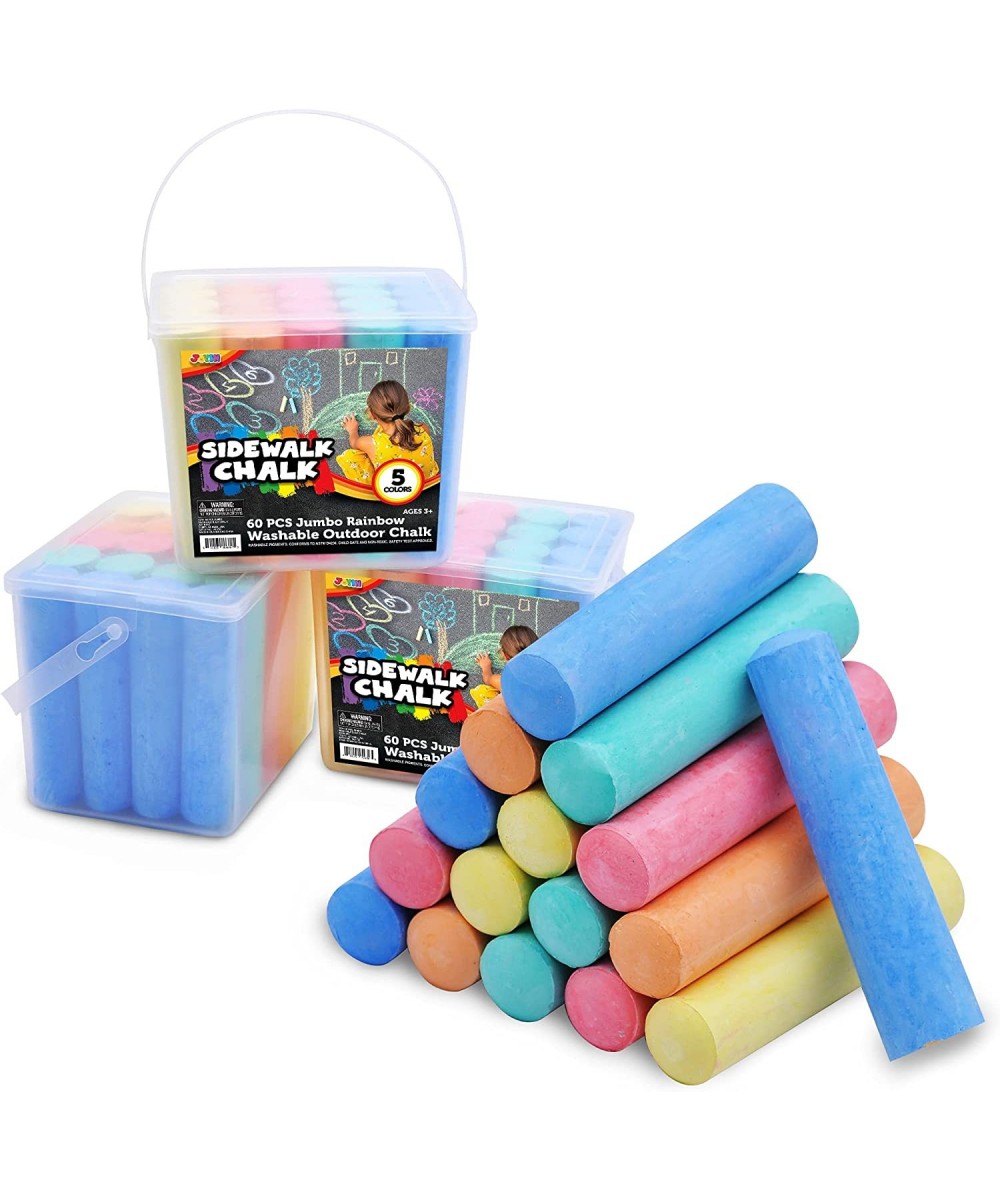 60 PCS Jumbo Washable Bulk Chalk Non-Toxic Sidewalk Chalks Set for Art Play Painting on Chalkboard and Outdoor Playground $27...