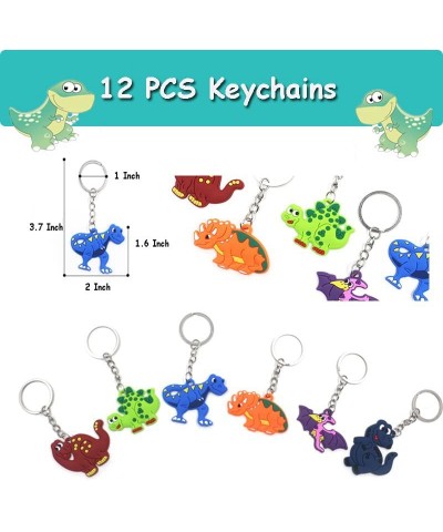 70 PCS Dinosaur Party Favors Carnival Prizes Toys With Slap Bracelets Rings Keychains 3D Puffy Stickers Goodie Bag dinosaur b...