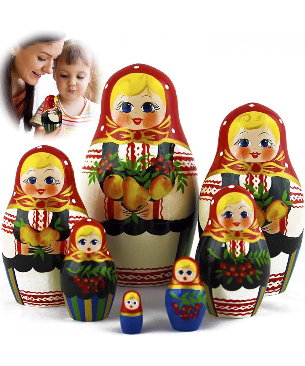 Classic Matryoshka Russian Nesting Dolls 7 Pieces Garden Theme for Farmhouse Decor $59.77 Nesting Dolls