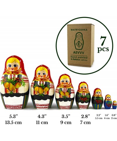 Classic Matryoshka Russian Nesting Dolls 7 Pieces Garden Theme for Farmhouse Decor $59.77 Nesting Dolls