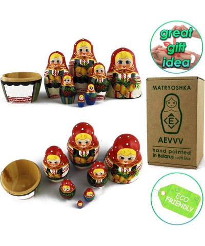 Classic Matryoshka Russian Nesting Dolls 7 Pieces Garden Theme for Farmhouse Decor $59.77 Nesting Dolls