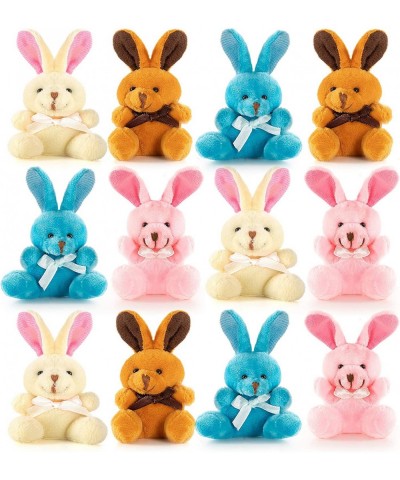 Easter Colored Soft Plush Bunnies Stuffed Rabbit Animal Toy Perfect Easter Eggs Filler or Easter Baskets Filler - 12 Pack | G...