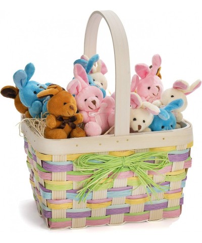 Easter Colored Soft Plush Bunnies Stuffed Rabbit Animal Toy Perfect Easter Eggs Filler or Easter Baskets Filler - 12 Pack | G...