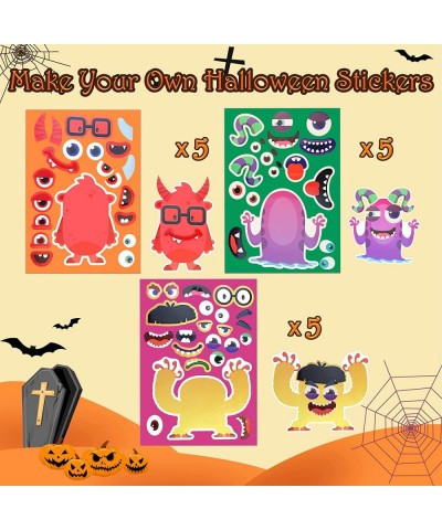 30pcs Halloween Stickers for Kids Halloween Activities for Kids DIY Make Your Own Monster Stickers Halloween Party Favors Dec...