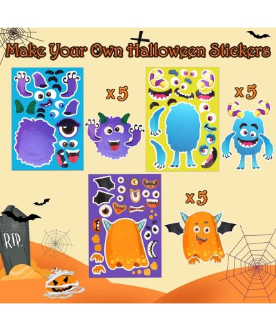 30pcs Halloween Stickers for Kids Halloween Activities for Kids DIY Make Your Own Monster Stickers Halloween Party Favors Dec...