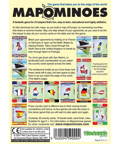 MAPOMINOES Europe – The Ultimate Geography Game – Fun and Educational Travel Card Game About Connecting European Countries fo...