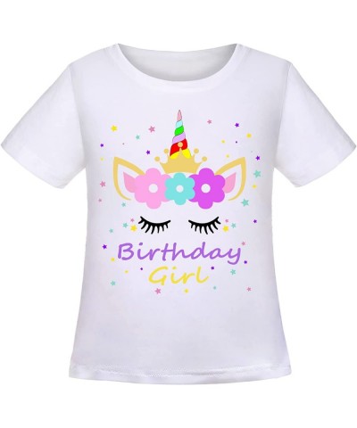 Unicorn Birthday Girls Outfit Unicorn tutu skirt dress Birthday Girl Shirt with Headband for 2-8 Years $31.50 Kids' Costumes