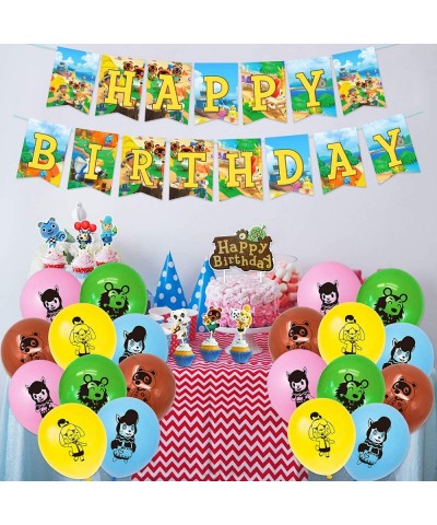 Animal Crossing Birthday Party Supplies 46PCS Video Forest Game Theme Party Decorations Including 20PCS Latex Balloons 1PC Ha...