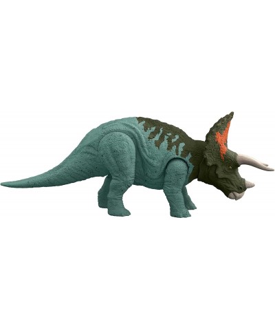 Jurassic World Dominion Roar Strikers Triceratops Dinosaur Action Figure with Motion and Sound Toy Gift with Physical and Dig...