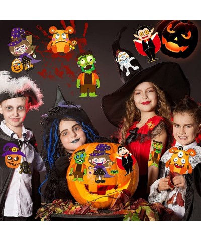 60 Pieces Halloween Craft Stickers Make a Face Stickers Make Your Own Halloween Characters for Kids Mix Ghost Vampire Witch C...