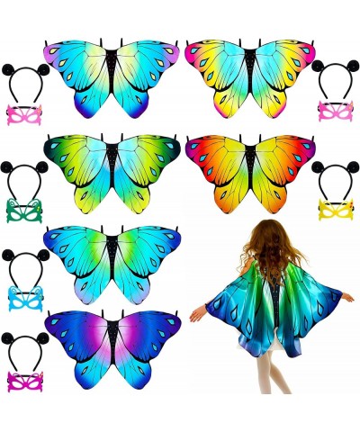 18 Pcs Kids Butterfly Wings Costume for Girls with Antenna Headband Dress up Mask Fairy Butterfly Costume Butterfly Cape for ...