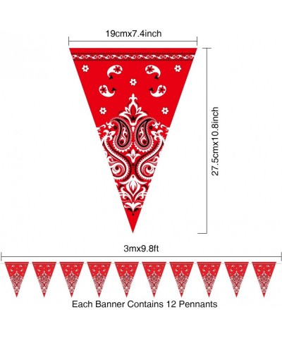 5 Pack Bandana Pennant Banner Christmas Wild West Party Accessory for Western Cowboy Themed Party Decoration 7.4 x 10.8 Inch ...