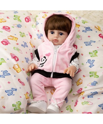 Reborn Baby Dolls Girls 17 Inch Opened Blue Eyes Lifelike Reborn Toddler Girl Doll with Small Toy and Doll Accessories Full B...