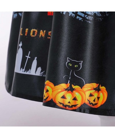 3-9T Girls Dresses Halloween Pumpkin Cat Ghost Witch Graphic Ball Gown Costume for Toddler $38.74 Kids' Costumes