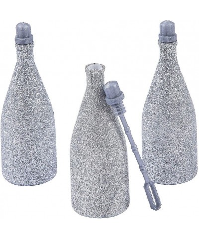 Wedding Bubbles in Glittery Silver Bottles - 12 Pack | Mini Bubbles for Wedding Anniversary Engagement Bridal Wedding Party F...