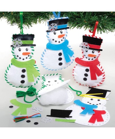 FE949 Snowman Decoration Sewing Kits - Pack of 3 Sewing Set for Children Creative Activities for Kids Ideal Christmas Arts an...