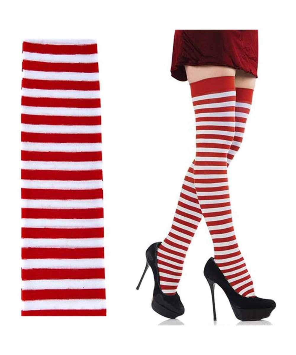 Christmas Leggings Red and White Stripped Great for Holiday Parties (Single) $14.99 Gags & Practical Joke Toys