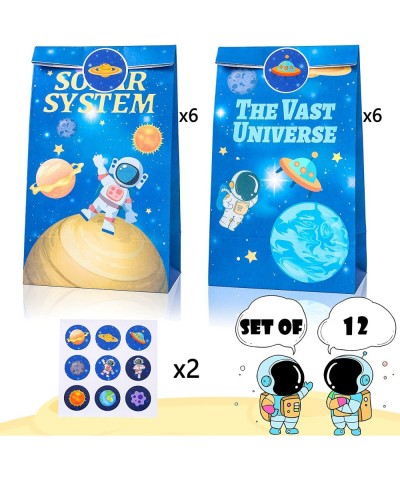 Astronaut Party Gift Bags Suppliers Space Themed Goody Treat Bags with Thank You Stickers for Kids Astronaut Birthday Party F...