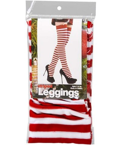 Christmas Leggings Red and White Stripped Great for Holiday Parties (Single) $14.99 Gags & Practical Joke Toys