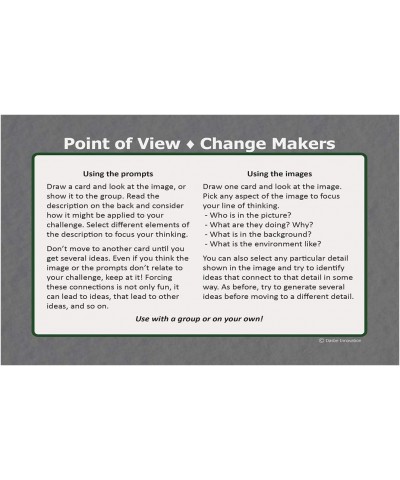 Point of View Change Maker Card Deck – for Brainstorming Creative New Disruptive Ideas and Inspiring Breakthrough Thinking fr...