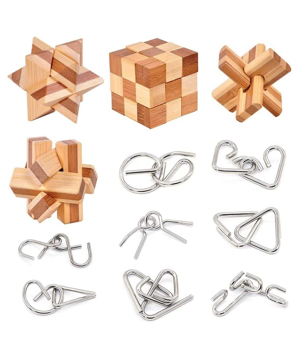 Bamboo 3D Puzzle Metal Brain Teasers Puzzles Mind Game Toys Set for Teens and Adults Pack of 12pcs $28.48 Brain Teaser Puzzles