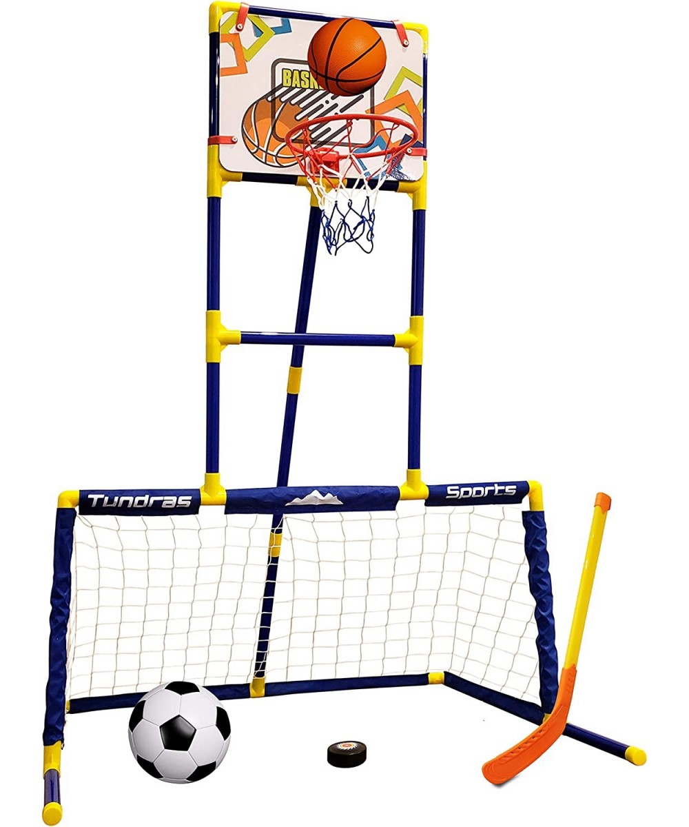 3 in 1 Sports Center - Kids Toy Basketball Hockey Soccer Sports Station - Indoor Arcade Game Includes Basketball Hoop Hockey ...