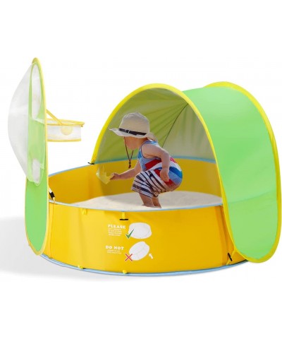 Baby Beach Tent 50+ UPF Pop Up Pool Tent Sun Shelter Kids Ball Pit Tent Baby Padding Pool with Sunshade Canopy Basketball Hoo...