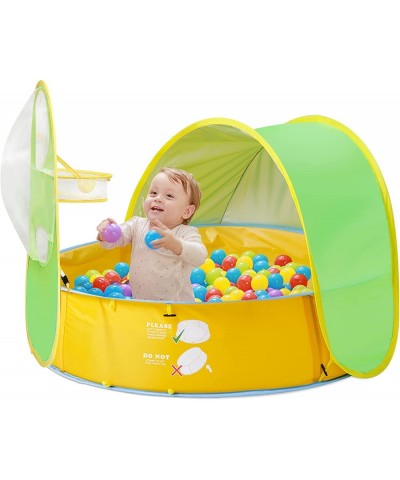 Baby Beach Tent 50+ UPF Pop Up Pool Tent Sun Shelter Kids Ball Pit Tent Baby Padding Pool with Sunshade Canopy Basketball Hoo...