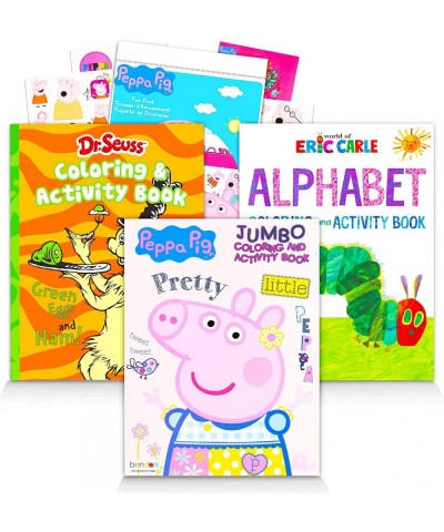 Peppa Pig Coloring Book Super Set for Kids Toddlers Bundle - 3 Pack Activity Books Featuring Dr Seuss Shop Eric Carle Peppa P...