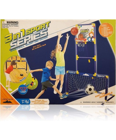 3 in 1 Sports Center - Kids Toy Basketball Hockey Soccer Sports Station - Indoor Arcade Game Includes Basketball Hoop Hockey ...