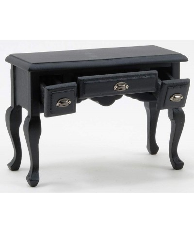 Dollhouse Miniature Black Desk with Pewter Drawer Pulls $31.51 Executive Desk Toys